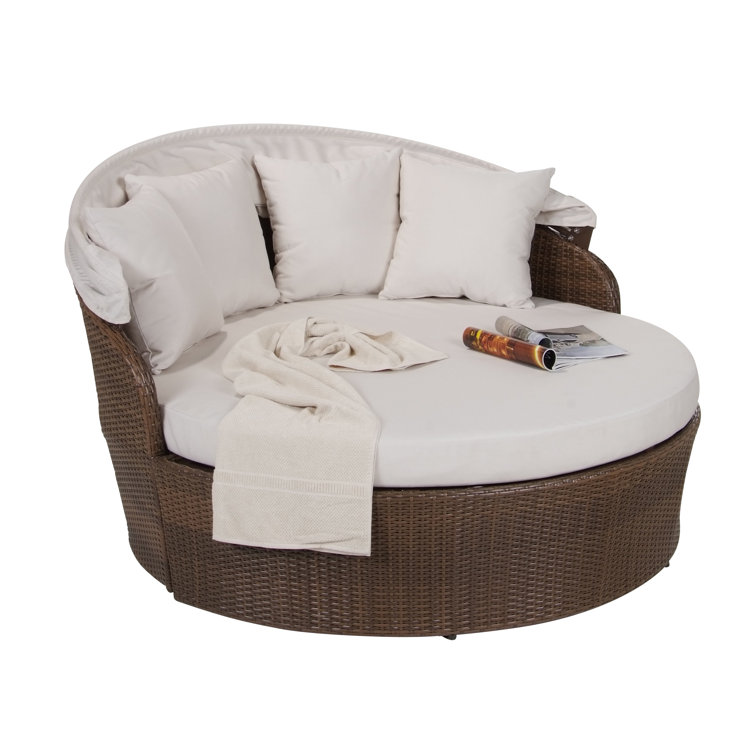 BestDesu 58'' Wide Outdoor Wicker Patio Daybed with Cushions Wayfair